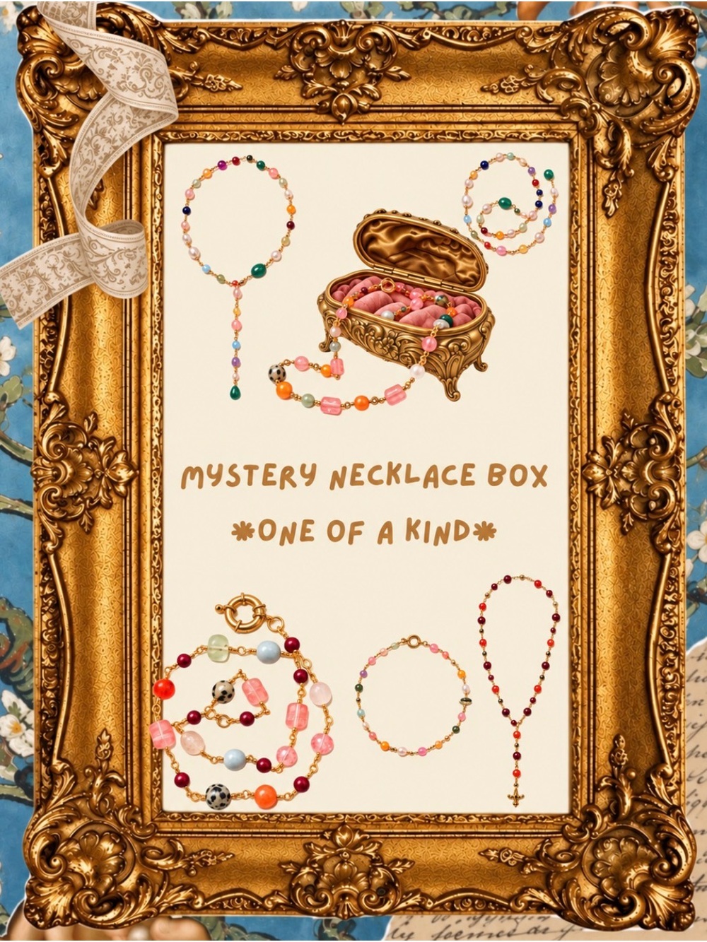 Handmade Mystery One-of-a-Kind Multicolor Necklace Box